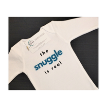Load image into Gallery viewer, 'The Snuggle is Real' Baby Onesie ~ Blue Long-Sleeve