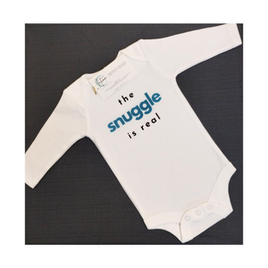 'The Snuggle is Real' Baby Onesie ~ Blue Long-Sleeve