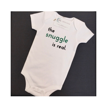 Load image into Gallery viewer, &#39;The Snuggle is Real&#39; Baby Onesie ~ Green Short-Sleeve
