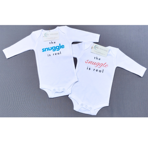 'The Snuggle is Real' Baby Onesie ~ Pink Long-Sleeve