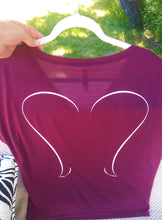 Load image into Gallery viewer, Cranberry Flowy V-Neck with Angel Wings