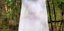 Load image into Gallery viewer, Oatmeal Racerback Tank top   &quot;Love is.&quot;
