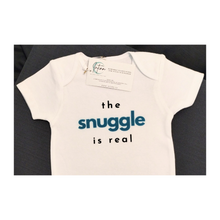 Load image into Gallery viewer, &#39;The Snuggle is Real&#39; Baby Onesie ~ Blue Short-Sleeve
