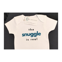 Load image into Gallery viewer, 'The Snuggle is Real' Baby Onesie ~ Blue Short-Sleeve