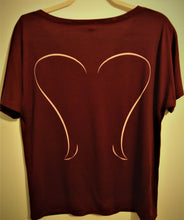 Load image into Gallery viewer, Cranberry Flowy V-Neck with Angel Wings