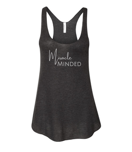 Heather-Black Racer Back Tank Top -  "Miracle Minded"