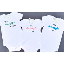 Load image into Gallery viewer, &#39;The Snuggle is Real&#39; Baby Onesie ~ Blue Short-Sleeve
