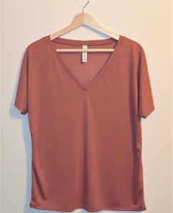 Dusty Rose Flowy Tee - "Just Out For A Walk In A Dream"